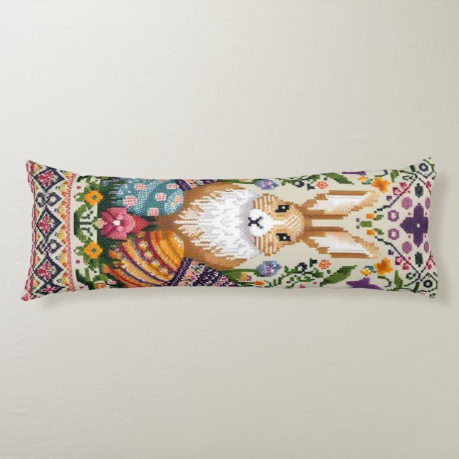 Cute/Colourful Spring/Easter fair isle  Body Pillow (Front)