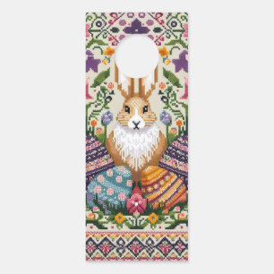 Cute/Colourful Spring/Easter fair isle  Door Hanger