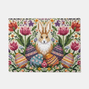 Cute/Colourful Spring/Easter fair isle Doormat