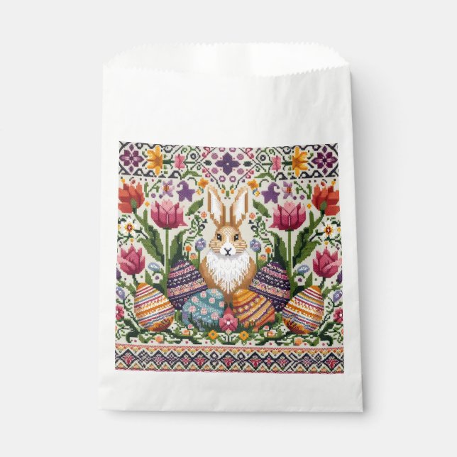 Cute/Colourful Spring/Easter fair isle  Favour Bag (Front)