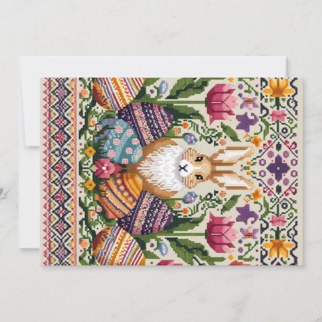 Cute/Colourful Spring/Easter fair isle  Holiday Card (Front)