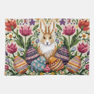Cute/Colourful Spring/Easter fair isle  Kitchen Towel