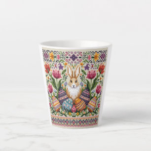 Cute/Colourful Spring/Easter fair isle  Latte Mug
