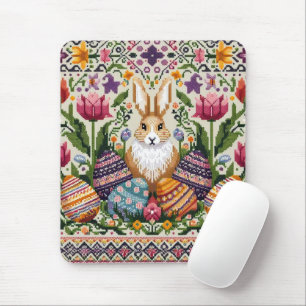 Cute/Colourful Spring/Easter fair isle  Mouse Pad
