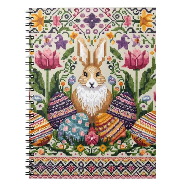Cute/Colourful Spring/Easter fair isle  Notebook (Front)