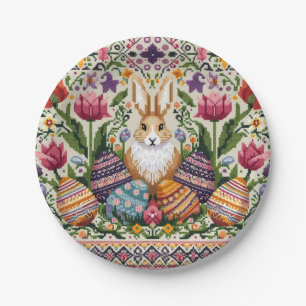 Cute/Colourful Spring/Easter fair isle Paper Plate