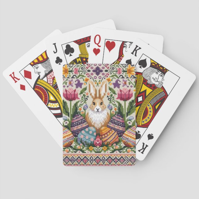 Cute/Colourful Spring/Easter fair isle  Playing Cards (Back)