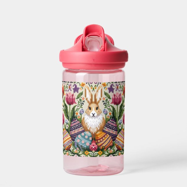 Cute/Colourful Spring/Easter fair isle  Water Bottle (Front)