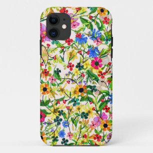 Cute colourful spring floral flowers iPhone 11 case