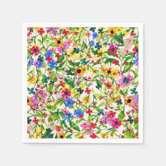 Cute colourful spring floral flowers napkin