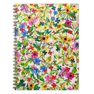 Cute colourful spring floral flowers notebook