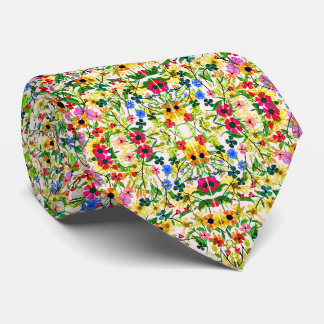 Cute colourful spring floral flowers tie