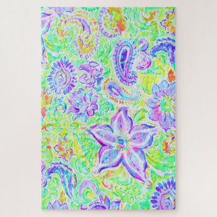 Cute colourful spring flowers license plate frame jigsaw puzzle