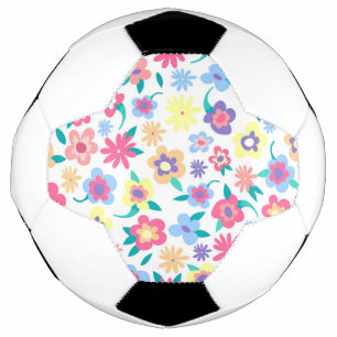 Cute colourful spring flowers pattern bowl soccer ball