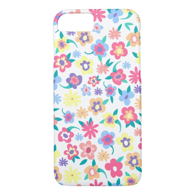 Cute colourful spring flowers pattern Case-Mate iPhone case (Back)