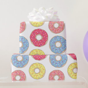 Cute Colourful Sprinkles Doughnuts Wrapping Paper