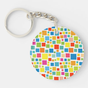 Cute colourful squares patterns keychain