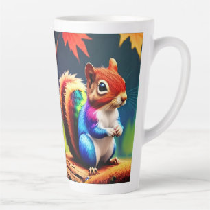Cute Colourful Squirrel Digital Artwork Latte Mug