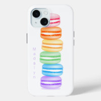 cute colourful stack of macarons personalized