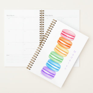 cute colourful stack of macarons personalized planner