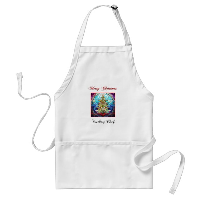 Cute Colourful Stained Glass Christmas Tree Standard Apron (Front)