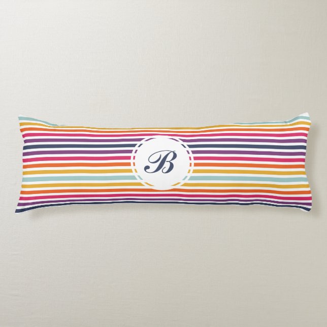 Cute Colourful Striped Pattern Body Pillow (Front)