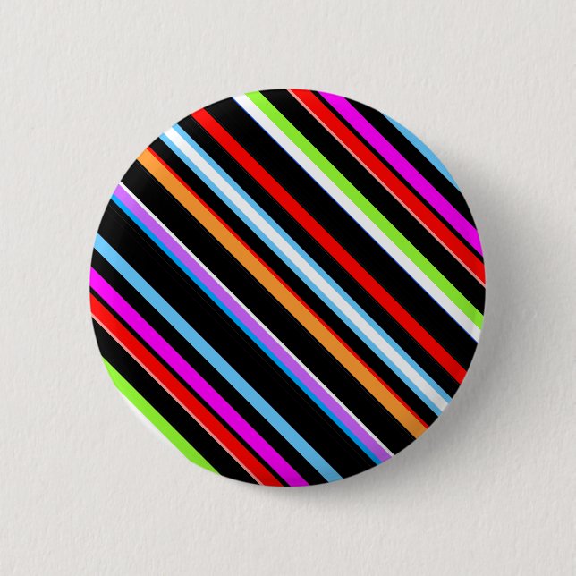Cute colourful stripes 2 inch round button (Front)