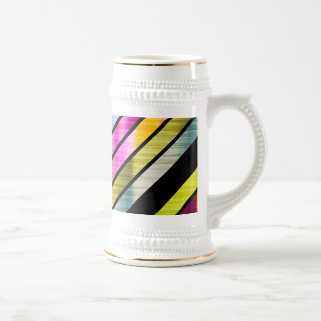 Cute colourful stripes beer stein (Right)