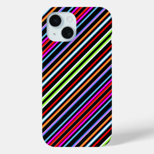 Cute colourful stripes iPhone 15 case