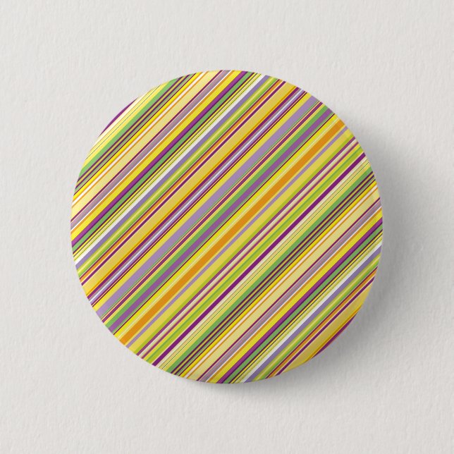 Cute colourful stripes design 2 inch round button (Front)