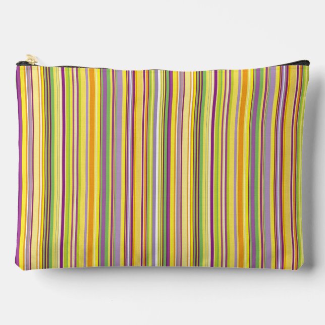 Cute colourful stripes design accessory pouch (Front)