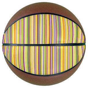 Cute colourful stripes design basketball