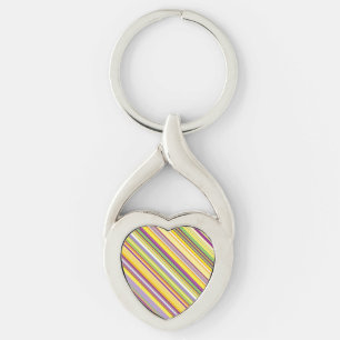 Cute colourful stripes design keychain