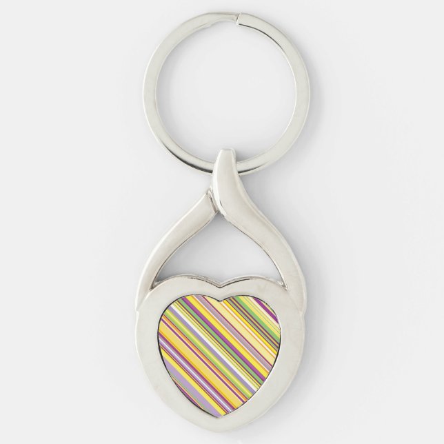 Cute colourful stripes design keychain (Front)