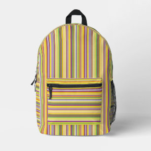 Cute colourful stripes design printed backpack