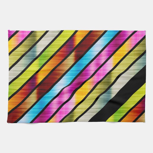 Cute colourful stripes kitchen towel (Horizontal)