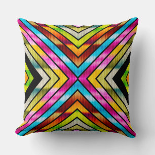 Cute colourful stripes throw pillow