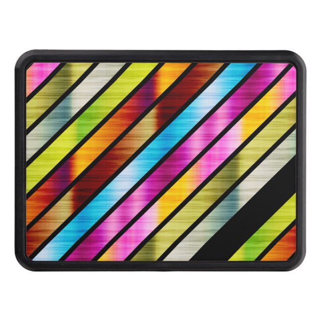 Cute colourful stripes trailer hitch cover (Front)