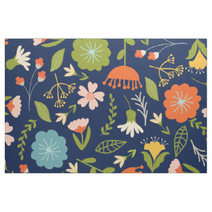 Cute Colourful Summer Flowers Seamless Pattern Fabric