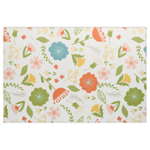 Cute Colourful Summer Flowers Seamless Pattern Fabric