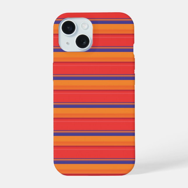 Cute colourful summer stripes  iPhone 15 case (Back)