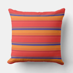 Cute colourful summer stripes throw pillow