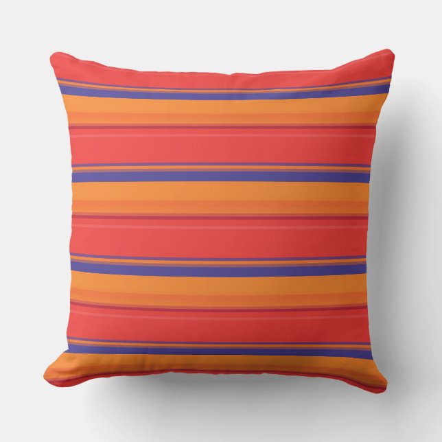 Cute colourful summer stripes  throw pillow (Front)