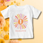 Cute Colourful Sunshine 1st Birthday Personalized Baby T-Shirt<br><div class="desc">Cute Colourful Sunshine 1st Birthday Personalized Baby t-shirt. Personalize this design very easily with your own details. Check out the full collection for matching party decor and invitations for the first birthday of your lovely baby. Happy  customizing!</div>