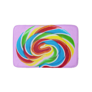 Cute Colourful Sweet Candy Rainbow Lollipop Bath Mat