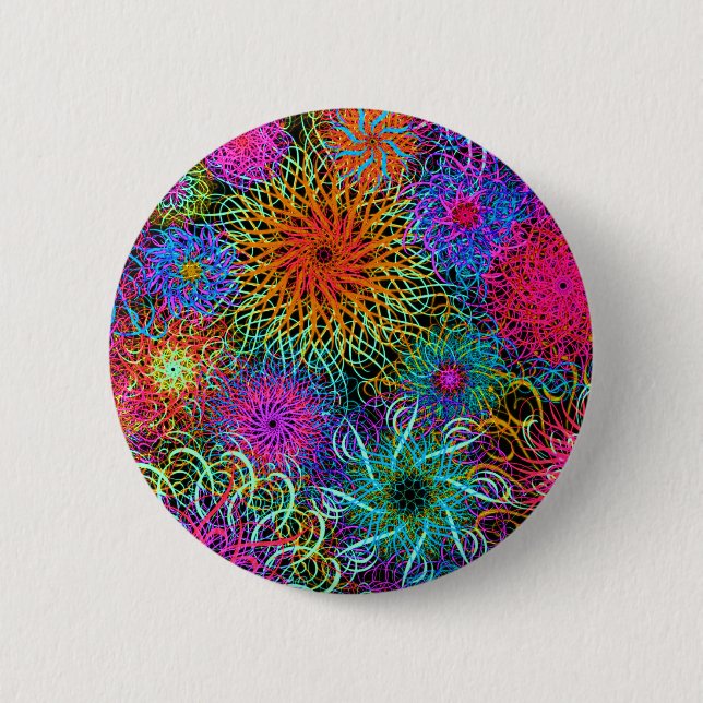 Cute colourful swirl pattern 2 inch round button (Front)