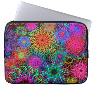 Cute colourful swirl pattern laptop sleeve