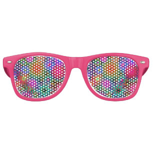 Cute colourful swirl pattern mug keychain retro sunglasses