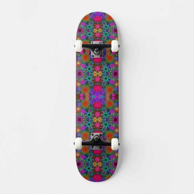 Cute colourful swirl pattern mug keychain skateboard (Front)