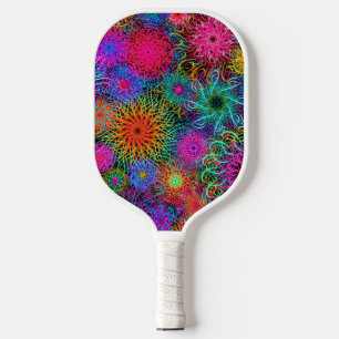 Cute colourful swirl pattern pickleball paddle